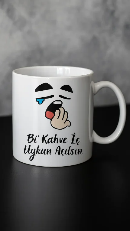 Uykun Açılsın Yazılı Baskılı Kupa Bardak