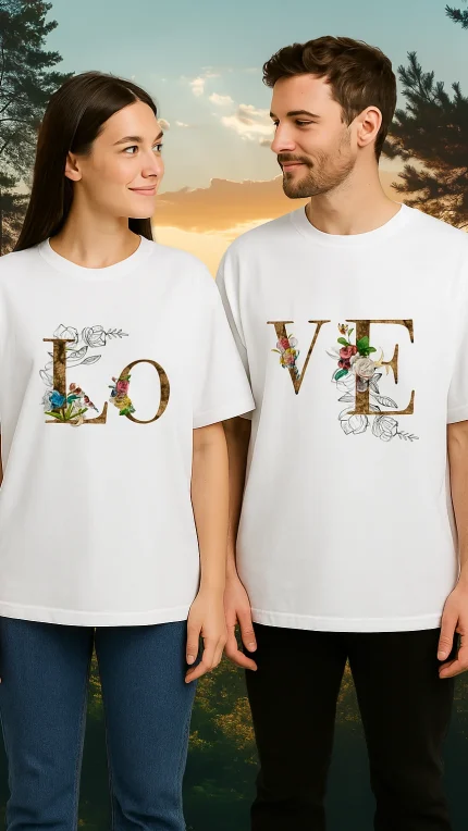 Sevgili Kombini Oversize LOVE Baskılı Tişört