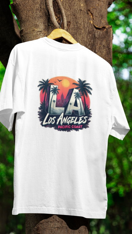 Tişörtlance Los Angeles Baskılı Oversize Tişört