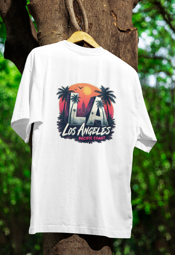 Tişörtlance Los Angeles Baskılı Oversize Tişört